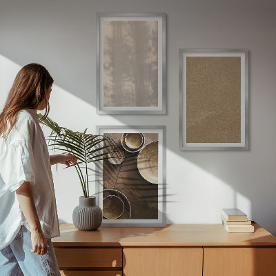 Set om 3 tavlor Minimalistiska texturstrukturer