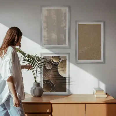Minimalistiska texturstrukturer set med 3 tavlor