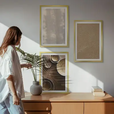Minimalistiska texturstrukturer set med 3 tavlor