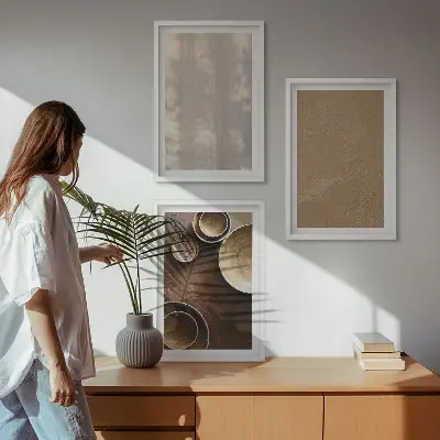 Minimalistiska texturstrukturer set med 3 tavlor