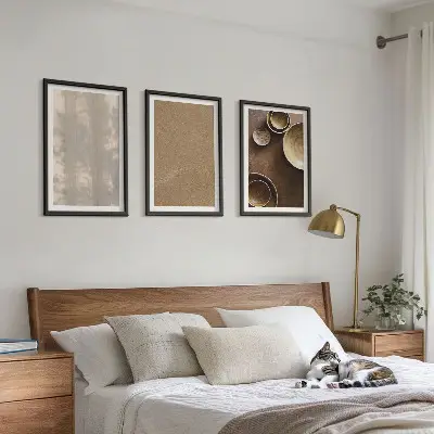 Minimalistiska texturstrukturer set med 3 tavlor