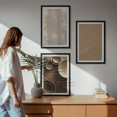 Set om 3 tavlor Minimalistiska texturstrukturer