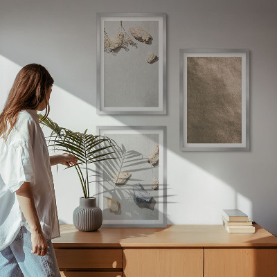 Tavelpaket med ramar Stenar strand naturliga strukturer