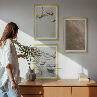 Tavelpaket med ramar Stenar strand naturliga strukturer