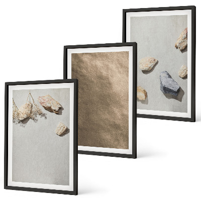 Tavelpaket med ramar Stenar strand naturliga strukturer