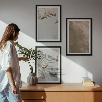 Tavelpaket med ramar Stenar strand naturliga strukturer