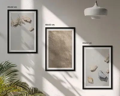 Tavelset med ramar naturliga stenstrukturer på stranden