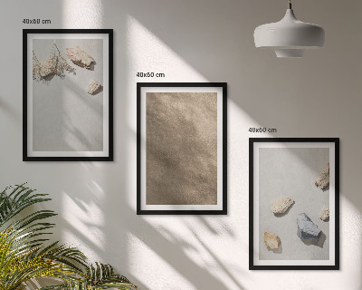 Tavelpaket med ramar Stenar strand naturliga strukturer