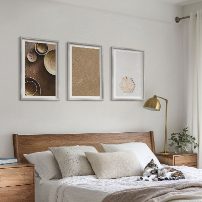Set om 3 tavlor Minimalistiska texturer och färger