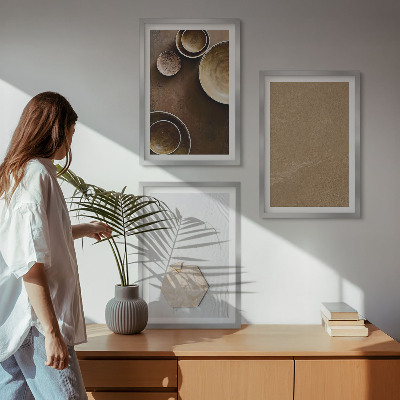 Set om 3 tavlor Minimalistiska texturer och färger