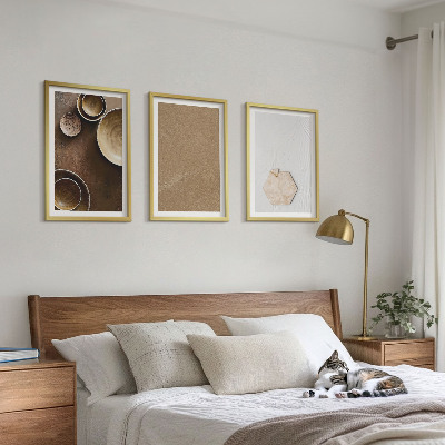 Set om 3 tavlor Minimalistiska texturer och färger