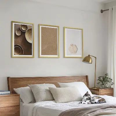 Minimalistiska texturer och färger set om 3 tavlor