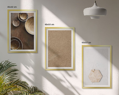 Set om 3 tavlor Minimalistiska texturer och färger