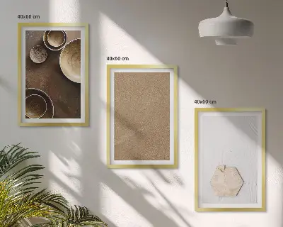 Minimalistiska texturer och färger set om 3 tavlor