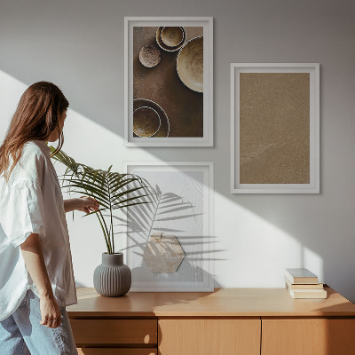 Set om 3 tavlor Minimalistiska texturer och färger
