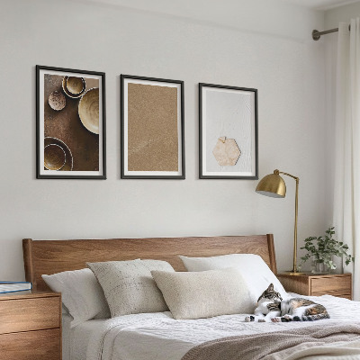 Set om 3 tavlor Minimalistiska texturer och färger