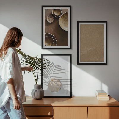Set om 3 tavlor Minimalistiska texturer och färger