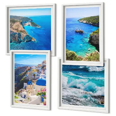 Grekiska motiv från Santorini Oia set med 4 tavlor
