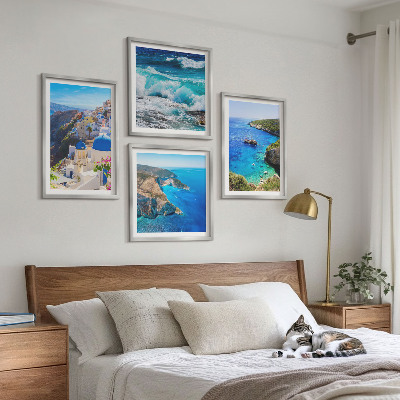 Set om 4 tavlor Grekiska vyer över Santorini Oia