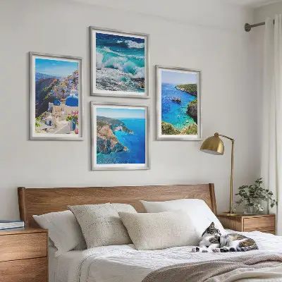 Grekiska motiv från Santorini Oia set med 4 tavlor