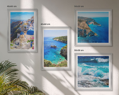Set om 4 tavlor Grekiska vyer över Santorini Oia
