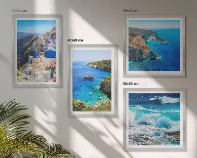 Grekiska motiv från Santorini Oia set med 4 tavlor