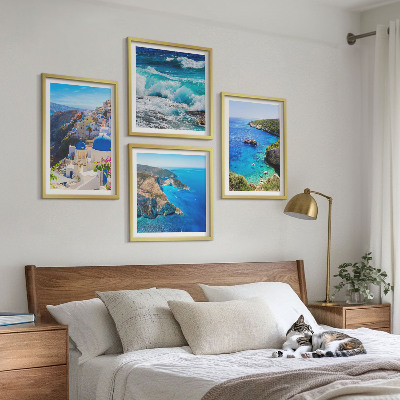 Set om 4 tavlor Grekiska vyer över Santorini Oia