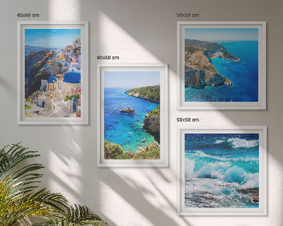 Set om 4 tavlor Grekiska vyer över Santorini Oia