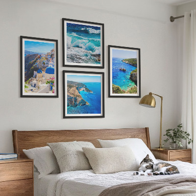 Set om 4 tavlor Grekiska vyer över Santorini Oia
