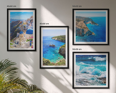 Set om 4 tavlor Grekiska vyer över Santorini Oia