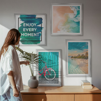 Tavelvägg ovanför soffa Inspiration för havsbåtscykel