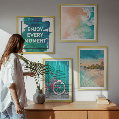 Tavelvägg ovanför soffa Inspiration för havsbåtscykel