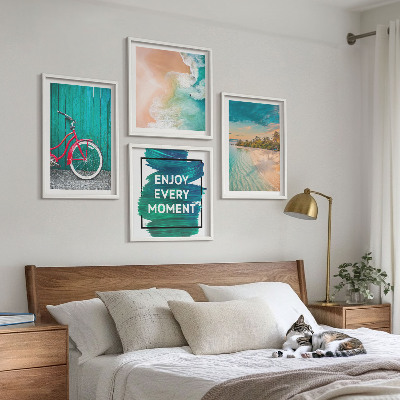 Tavelvägg ovanför soffa Inspiration för havsbåtscykel