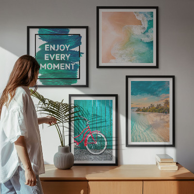 Tavelvägg ovanför soffa Inspiration för havsbåtscykel