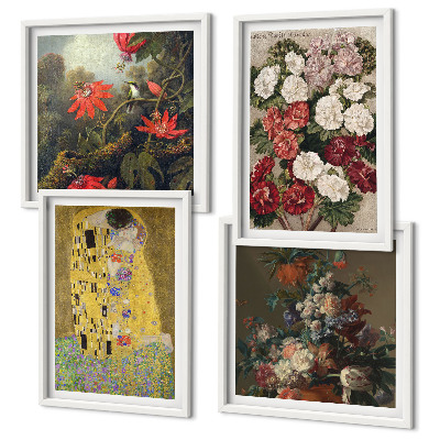 Tavelvägg med 4 tavlor Blommorna i trädet målning Klimt