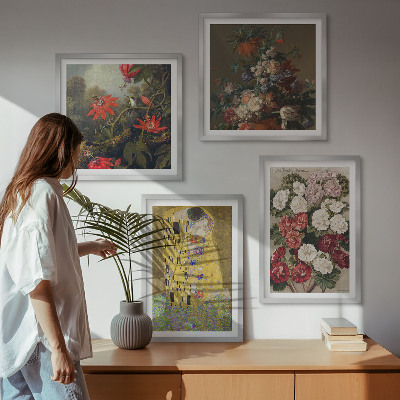 Tavelvägg med 4 tavlor Blommorna i trädet målning Klimt