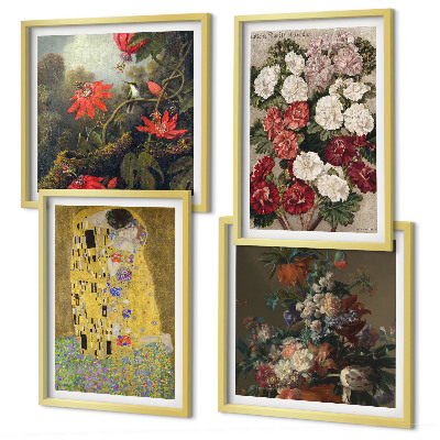 Tavelvägg med 4 tavlor Blommorna i trädet målning Klimt