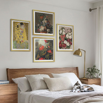 Tavelvägg med 4 tavlor Blommorna i trädet målning Klimt