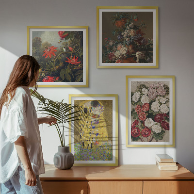 Tavelvägg med 4 tavlor Blommorna i trädet målning Klimt