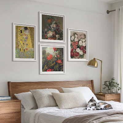 Tavelvägg med 4 tavlor Blommorna i trädet målning Klimt