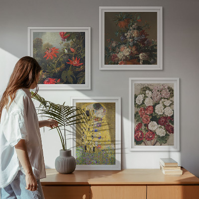 Tavelvägg med 4 tavlor Blommorna i trädet målning Klimt