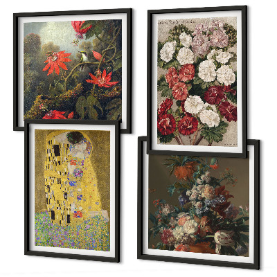 Tavelvägg med 4 tavlor Blommorna i trädet målning Klimt