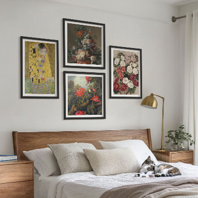 Tavelvägg med 4 tavlor Blommorna i trädet målning Klimt
