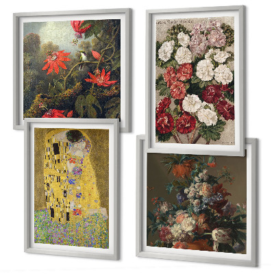 Tavelvägg med 4 tavlor Blommorna i trädet målning Klimt