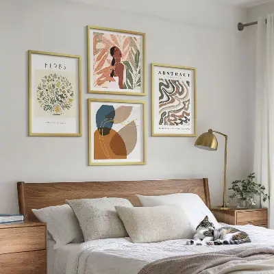Tavelvägg för vardagsrum boho-posters i pastellfärger