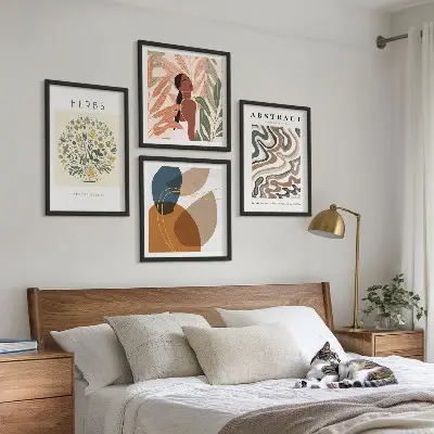Tavelvägg för vardagsrum boho-posters i pastellfärger