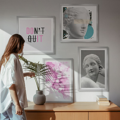Set om 4 tavlor Abstrakt akvarellskulptur