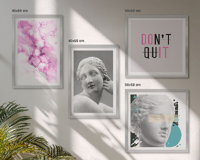 Set om 4 tavlor Abstrakt akvarellskulptur