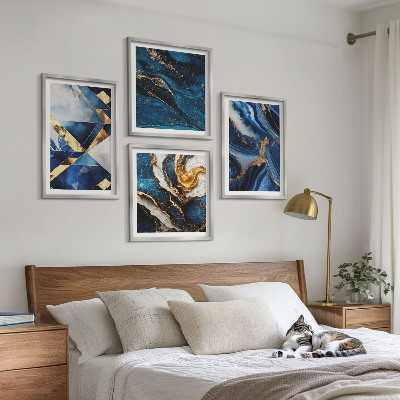 Tavelvägg med 4 tavlor Abstrakta eleganta mönster