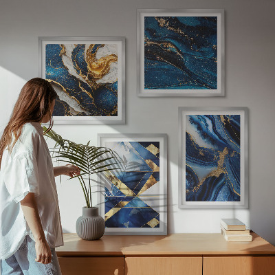 Tavelvägg med 4 tavlor Abstrakta eleganta mönster